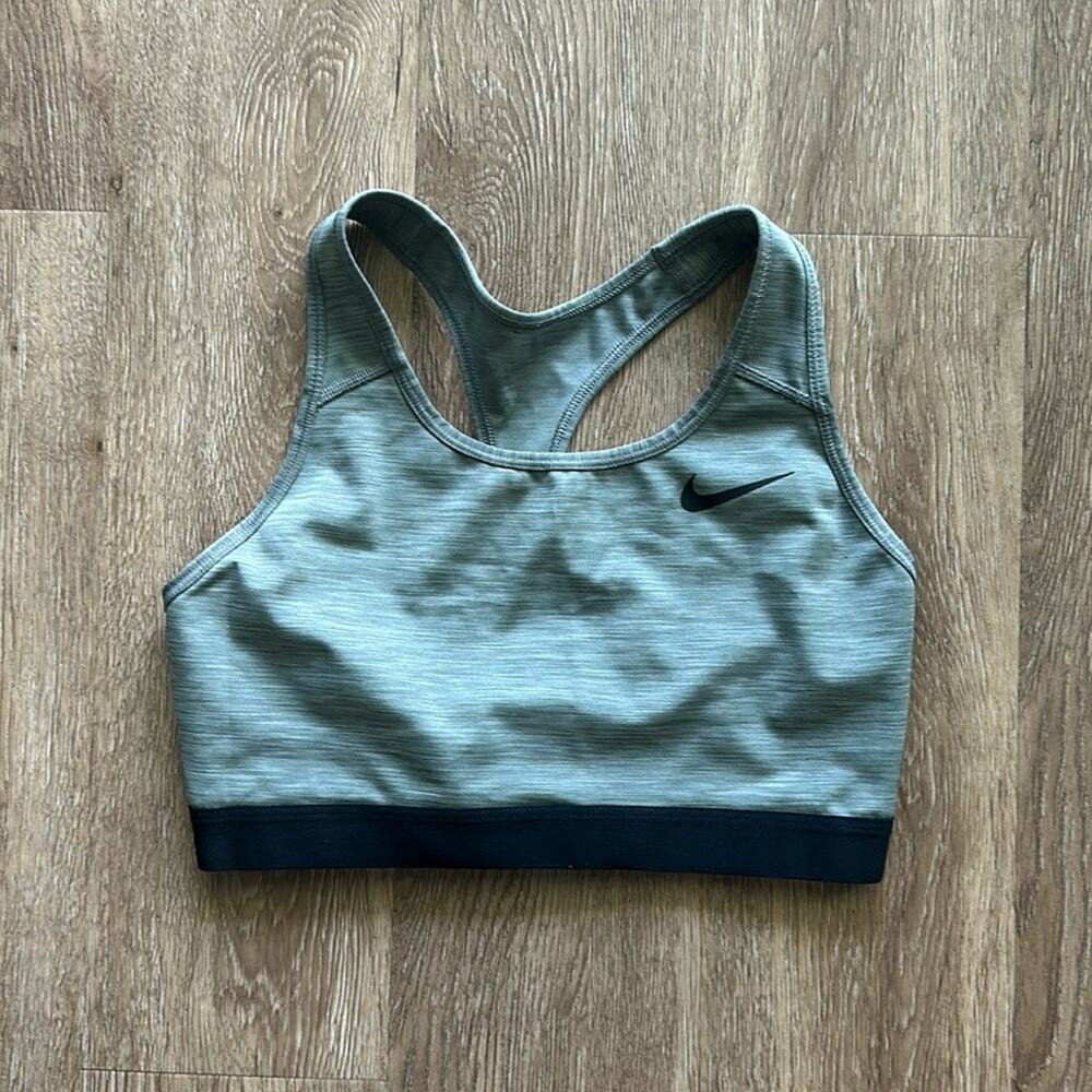 Nike Medium Support Racerback Sports Bra Large Gray Black Band